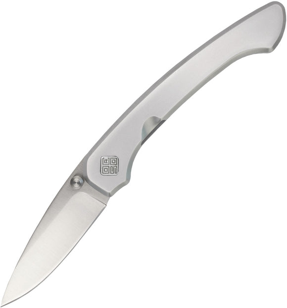 Ocaso Seaton Mini Linerlock Silver Stainless Steel Folding AUS-10A Knife 42SMS