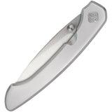 Ocaso Seaton Mini Linerlock Silver Stainless Steel Folding AUS-10A Knife 42SMS