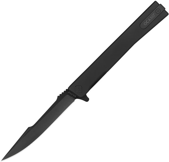 Ocaso Solstice Linerlock Black Titanium Folding S35VN Harpoon Pocket Knife 9HTB