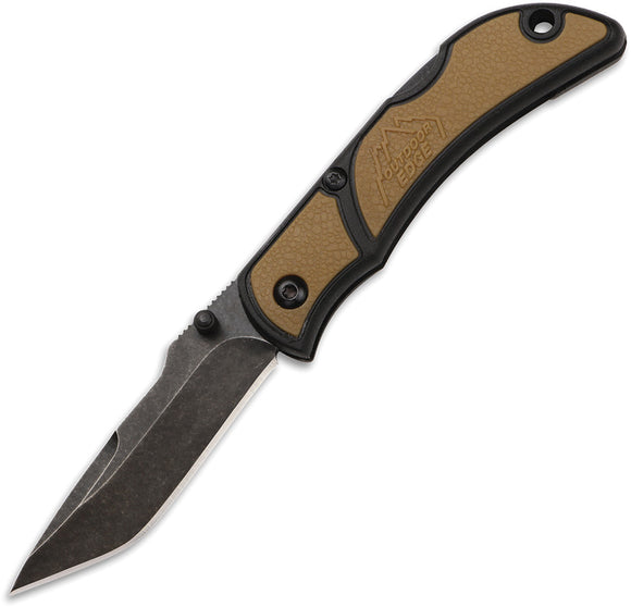 Outdoor Edge Pocket Knife Small Chasm Lockback Brown/Black Folding 8Cr13 CHC25