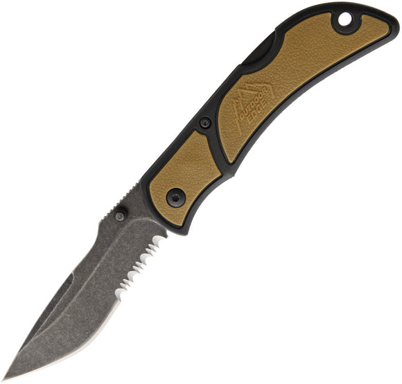 Outdoor Edge Chasm Lockback Medium Brown Folding Pocket Knife CHC33S