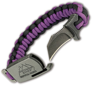 Outdoor Edge Paraclaw Purple Small Stainless Knife Paracord