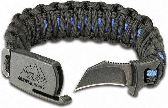 Outdoor Edge Paraclaw Thin Blue Large Paracord Survival Knife Bracelet Tool PCU90D