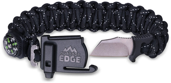 Outdoor Edge ParaSpark Large Black Paracord Survival Knife Bracelet SK90C
