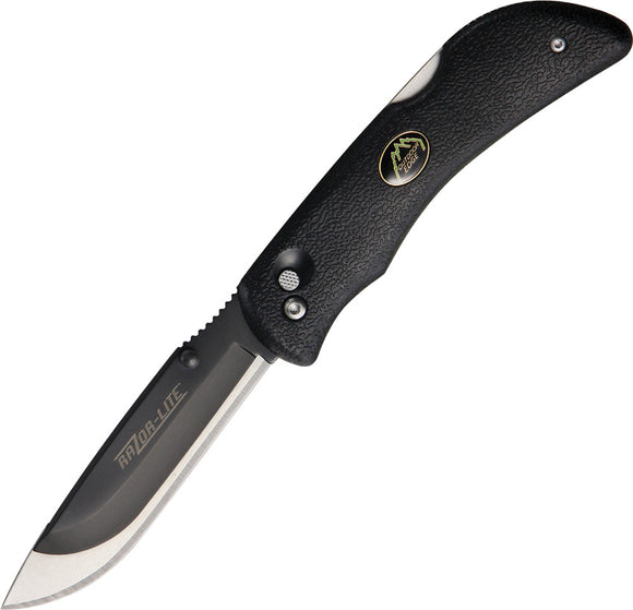 Outdoor Edge Black Razor-Lite Stainless Folding Knife w/ Sheath RL10