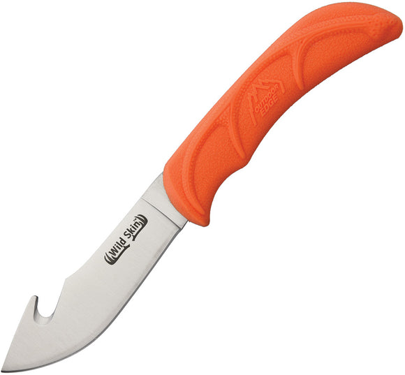 Outdoor Edge Orange Wild Skin Stainless Fixed Guthook Knife w/ Sheath WS10C