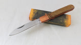 Old Forge Folder Stainless Copper Bolster Brown Wood Handle Folding Knife 025