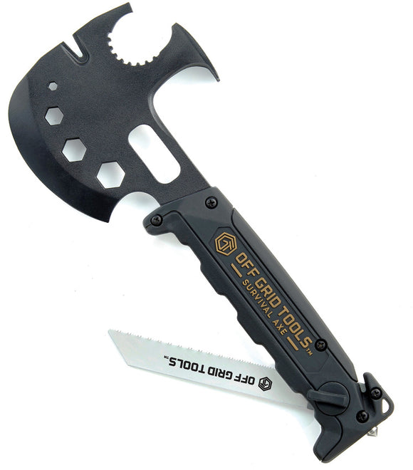 Off Grid Tools Black ABS Survival Stainless Multi-Tool Axe w/ Saw Blade TS500