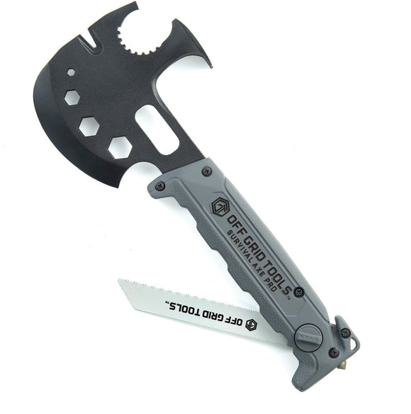Off Grid Tools Aluminum Survival Multi-Tool Axe Stainless w/ Saw Blade TS700