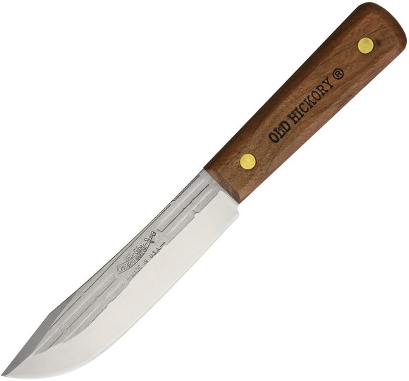 Old Hickory Hunting Brown Wood Carbon Steel Drop Point Fixed Blade Knife 7026