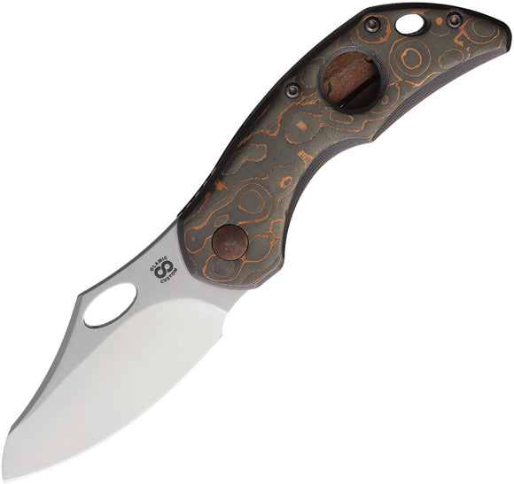 Olamic Cutlery Busker Framelock Camo Copper Folding Pocket Knife 356