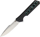 Olamic Cutlery Black Rainmaker Titanium Folding Harpoon Pocket Knife 96157