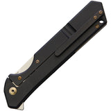 Olamic Cutlery Black Rainmaker Titanium Folding Drop Point Pocket Knife 96159