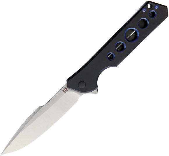 Olamic Cutlery Black Rainmaker Titanium Folding Harpoon Pocket Knife 96160