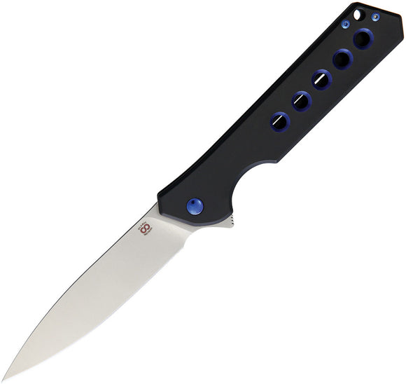 Olamic Cutlery Black Rainmaker Titanium Folding Drop Point Pocket Knife 96161