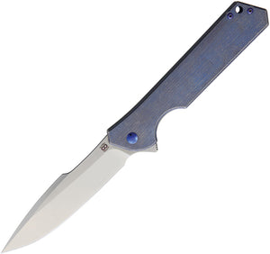 Olamic Cutlery Blue Rainmaker Titanium Folding Harpoon Pocket Knife 96172