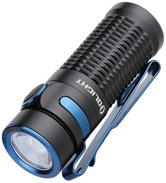 Olight Baton 3 Flashlight Black Aluminum Blue Clip Water Resistant BATON3BK