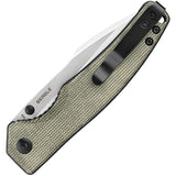 Oknife Beagle Pocket Knife Linerlock Green Micarta Folding 154CM BEAGLEOLVG