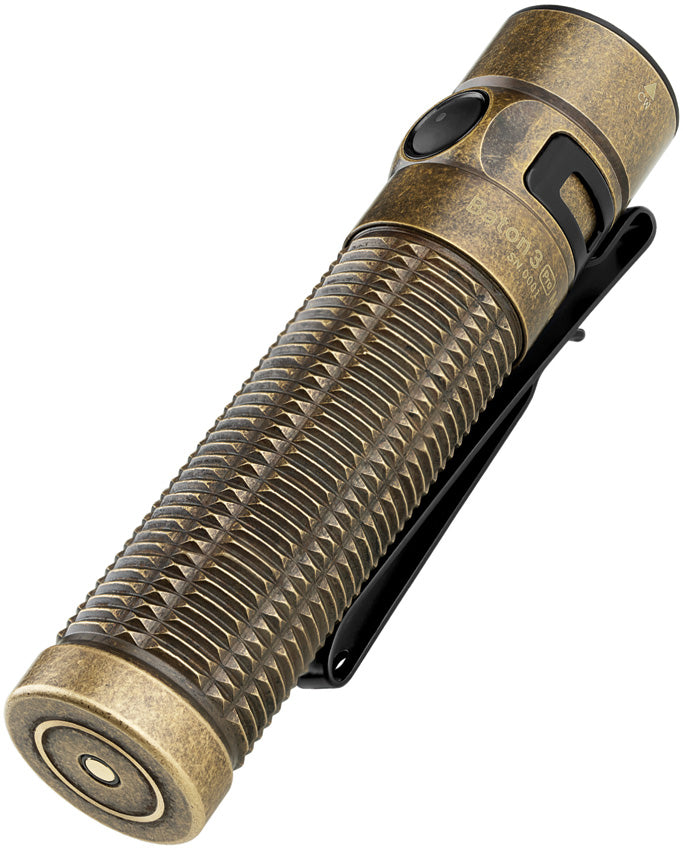 olight flashlight baton 3 Olight Baton 3 Pro Max Brass Water Resistant 4.5" Flashlight BTN3PROMB –  Atlantic Knife Company