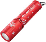 Olight I3E Snowflake Red & White 2.38" Smooth Water Resistant Flashlight I3ESFRD