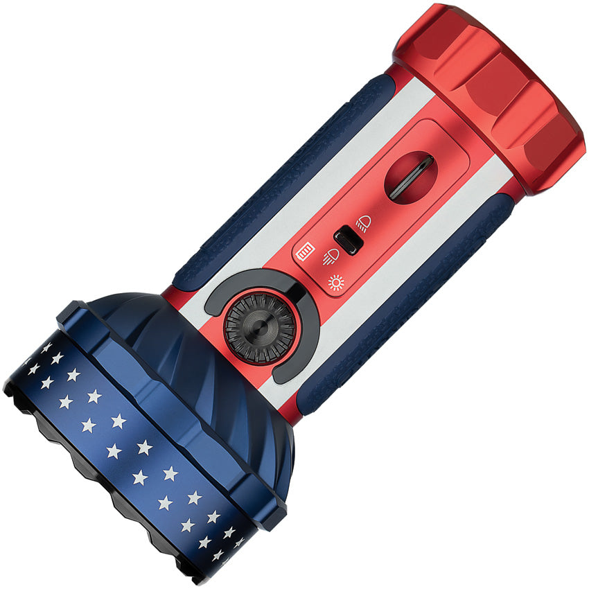 flashlight olight x7r marauder Olight Marauder Mini Flag Design Aluminum Durable Flashlight MDRMINIST –  Atlantic Knife Company