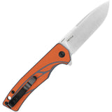 Oknife Mettle Button Lock Orange/Black G10 Folding 154CM Pocket Knife METTLEOG