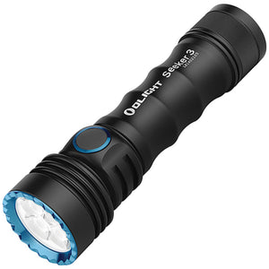 Olight Seeker 3 Flashlight Black & Blue Aluminum Water Resistant LED SKR3BK