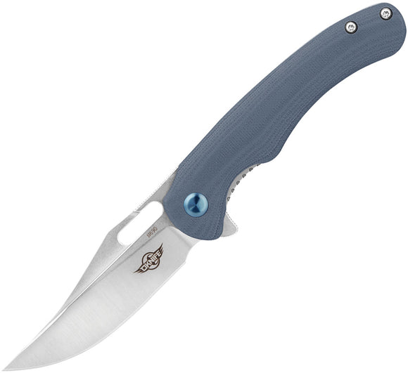 Olight Splint Pocket Knife Linerlock Blue-Gray G10 Folding N690 Clip Pt SPLINTGY