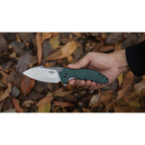 Oknife Zilla Pocket Knife Linerlock Green G10 Folding 154CM Sheepsfoot ZILLAGN