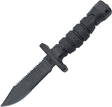 Ontario ASEK Survival Fixed Serrated Carbon Steel Blade Black Handle Knife 1400