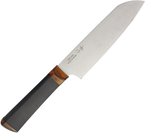 Ontario 12" Agilite Santoku Stainless Amber Ultem Black Handle Fixed Knife 2525