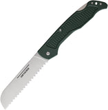 Ontario Camp Plus Bread Lockback Green Nylon Folding Serrated Pocket Knife 4310