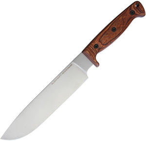 Ontario Bushcraft Woodsman Walnut Wood Fixed Knife w/ Fire Starter & Sheath 6526