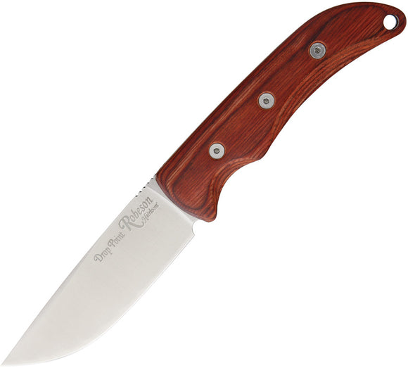 Ontario Robeson Drop Point Hunter Wood Stainless D2 Tool Steel Fixed Knife 8174