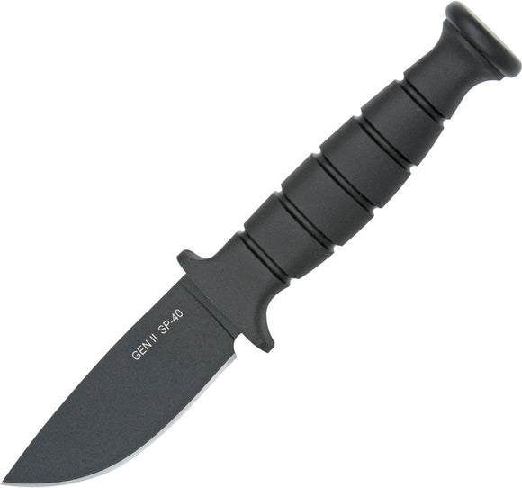Ontario SpecPlus Gen II 5160 Carbon Steel Black Fixed Drop Pt Blade Knife 8540