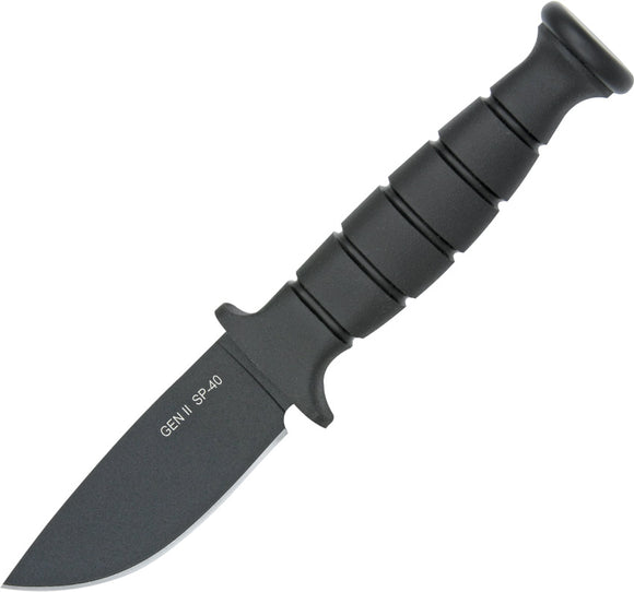 Ontario SpecPlus Gen II 5160 Carbon Steel Black Fixed Drop Pt Blade Knife 8540  -On Sale