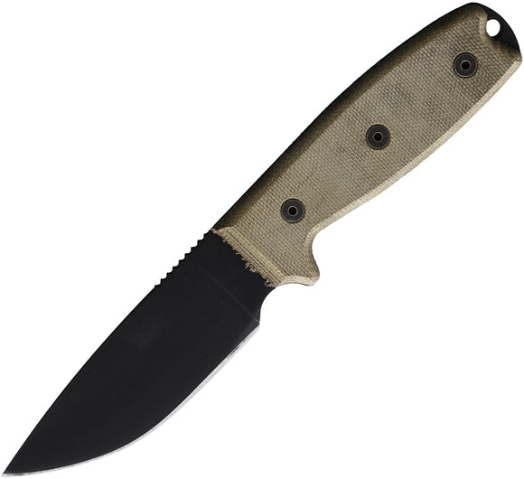 Ontario RAT 3 Factory Second Tan Canvas Micarta 1075HC Fixed Blade Knife 8630SEC