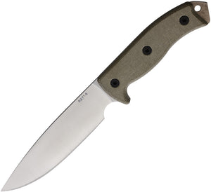 Ontario RAT-6 Tan Micarta S35VN Stainless Fixed Blade Knife w/ Belt Sheath 8659