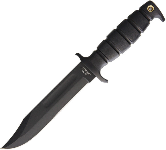 Ontario SP-1 Combat Fixed 1095HC Steel Black Handle Knife w/ Nylon Sheath 8679