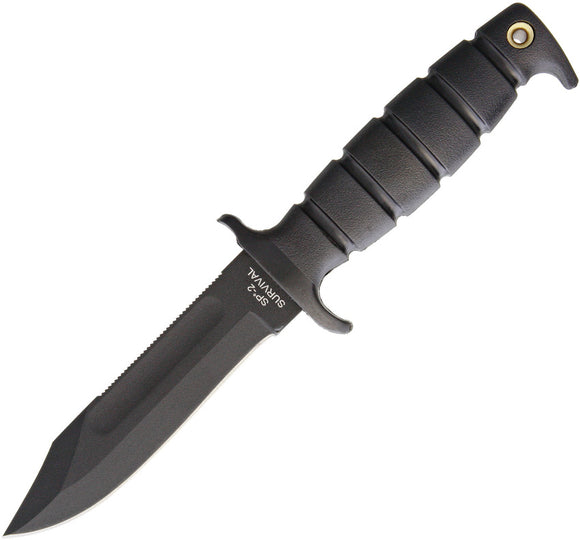 Ontario SP-2 Survival Black GFN 1075HC Steel Fixed Blade Knife 8680TC