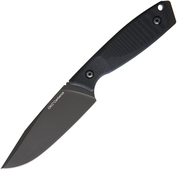 Ontario Cerberus Fixed D2 Tool Steel G10 Handle Black Knife w/ Nylon Sheath 8694