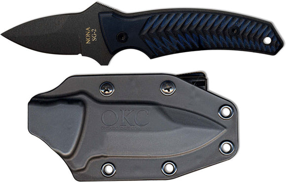 Ontario Nona Fixed Blade 420 Stainless Full Tang Black Micarta Handle Knife 8743