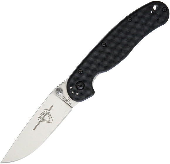Ontario RAT II Linerlock Black D2 Tool Steel Folding Knife 8828