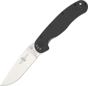 Ontario RAT-1 Linerlock Black Handle AUS-8 Stainless Satin Folding Knife 8848