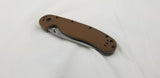 Ontario RAT 1 Coyote Brown Handle Folding Serrated Blade EDC AUS-8 Knife 8849CB