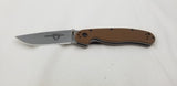 Ontario Rat II Folder Coyote Brown Handle Linerlock AUS-8 Stainless Knife 8860CB