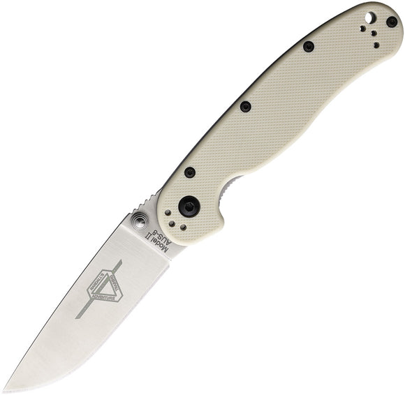 Ontario RAT II Linerlock Ivory Folding AUS-8 Drop Point Pocket Knife 8861BONE