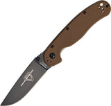 Ontario RAT II 2 Coyote Brown / Black Folding Pocket Knife Folder AUS-8 - 8861CB