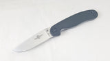 Ontario Rat Model 1 Black Handle Plain Edge D2 Folding Knife - 8867