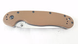 Ontario Rat Model 1 Handle Coyote Brown Plain Edge D2 Folding Knife 8867cb